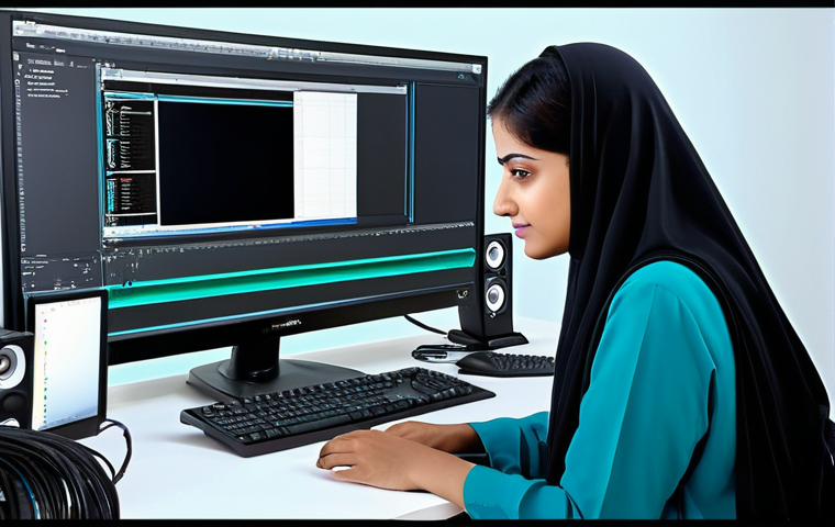 **
"A professional Urdu video editor, fully clothed in modest shalwar kameez, working diligently at a computer in a modern, well-lit studio filled with video equipment, safe for work, appropriate content, perfect anatomy, natural proportions, family-friendly, high-quality digital art."
**